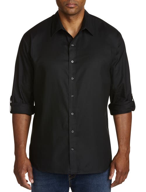 Shop Synrgy By Dxl Textured Sport Shirt In Black