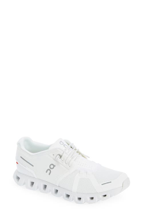On Cloud 5 Running Shoe In Undyed White/white