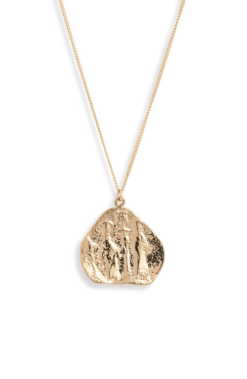 Reagan Long Pendant Necklace in Gold