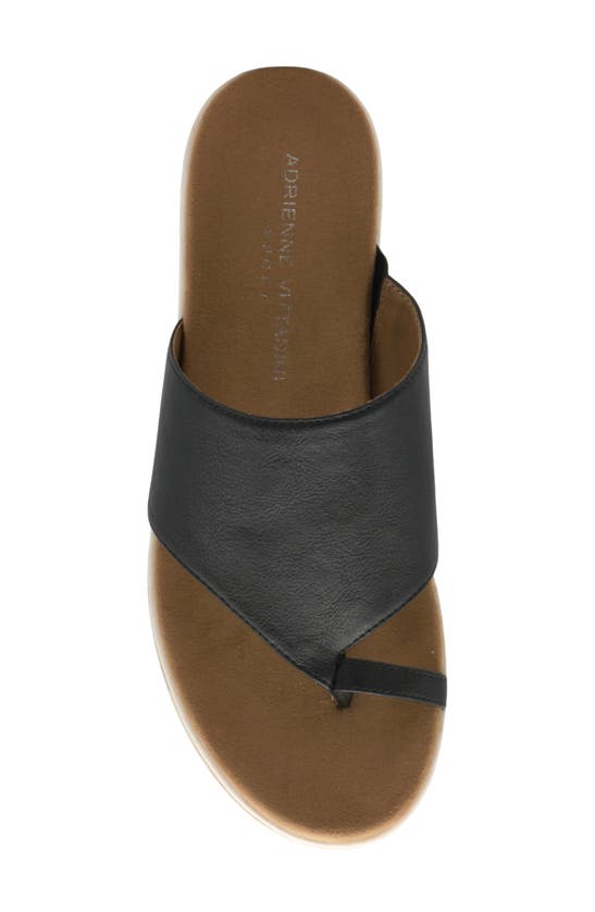 Shop Adrienne Vittadini Playa Wedge Sandal In Black Smooth