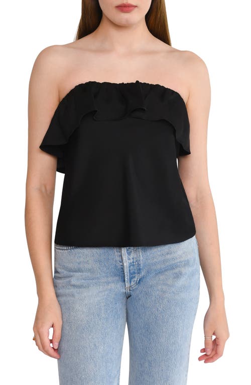 All Yours Ruffle Strapless Top in Black