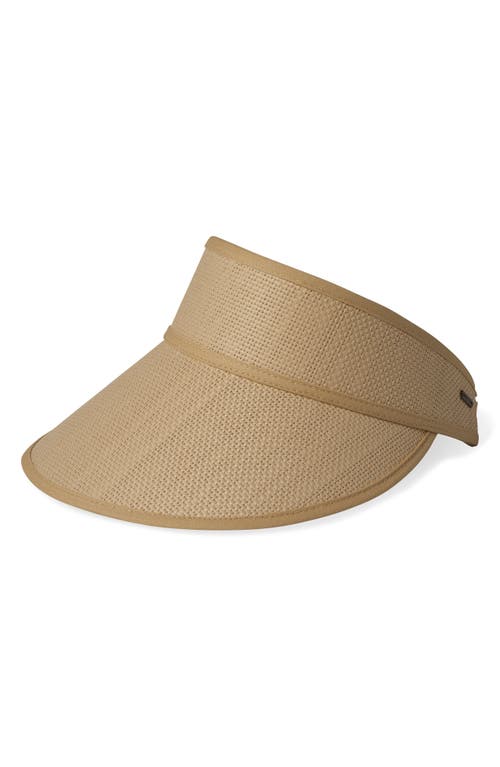 Brixton Newport Straw Visor In Natural/natural