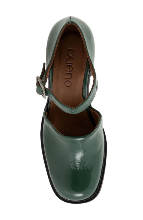 Bueno Rita Block Heel Pump In Hunter Green Patent