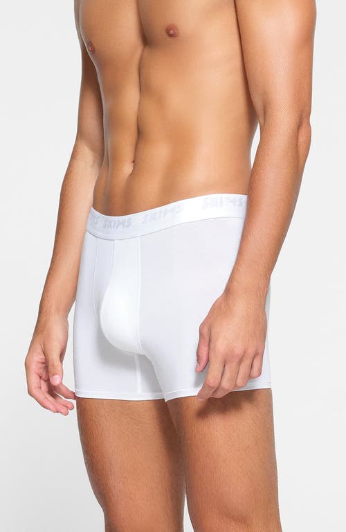 Shop Skims 3-inch Stretch Modal Boxer Briefs In Chalk