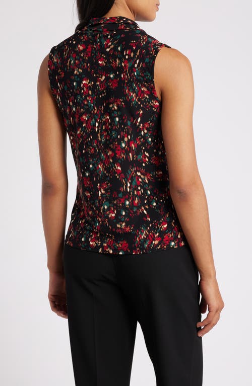 Shop Anne Klein Abstract Print Sleeveless Top In Anne Black Multi