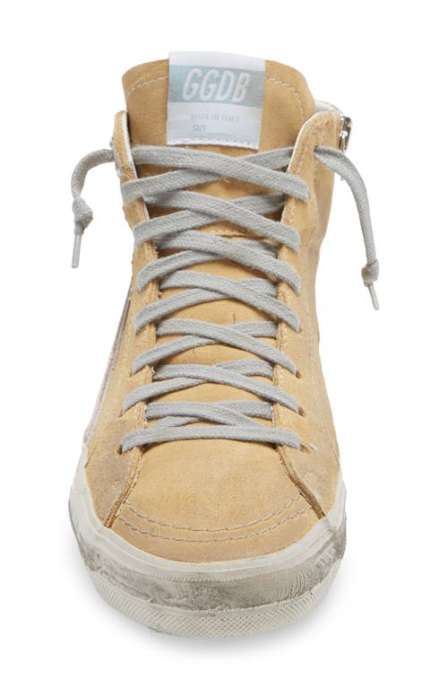 Golden Goose Slide High Top Sneaker In Sand/black/rose Quartz