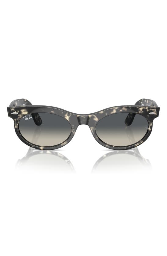 Ray Ban Wayfarer Oval Sunglasses Grey Havana Frame Grey Lenses 53-22 In Gunmetal Tort