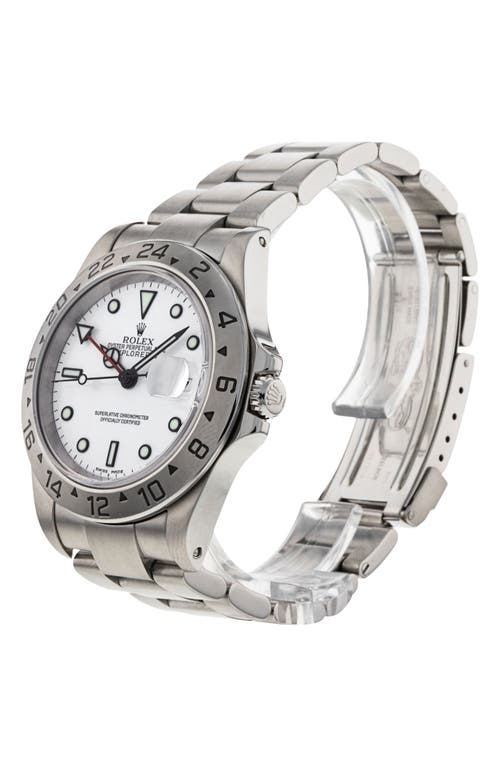 Shop Watchfinder & Co. Rolex  2000 Explorer Ii Automatic Bracelet Watch, 40mm In White/silver