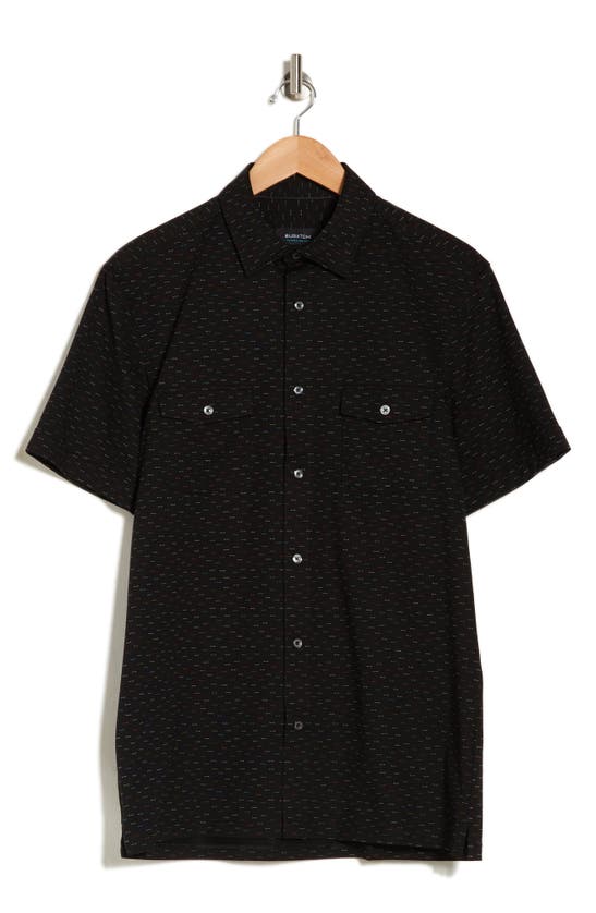 Bugatchi Ooohcotton® Short Sleeve Button-up Shirt In Black