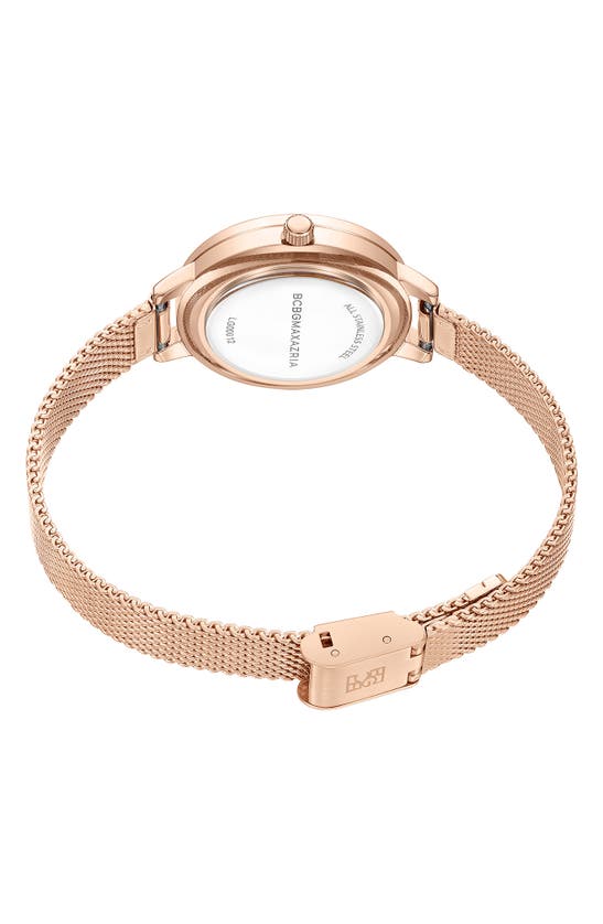 Shop Bcbg Max Azria Classic Quartz Mesh Bracelet Watch, 32mm In Rose Gold