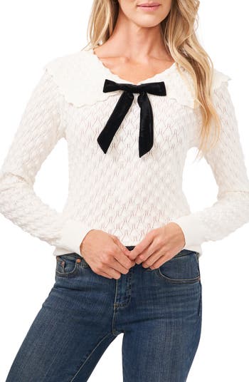 Cece embellished 2025 collar sweater