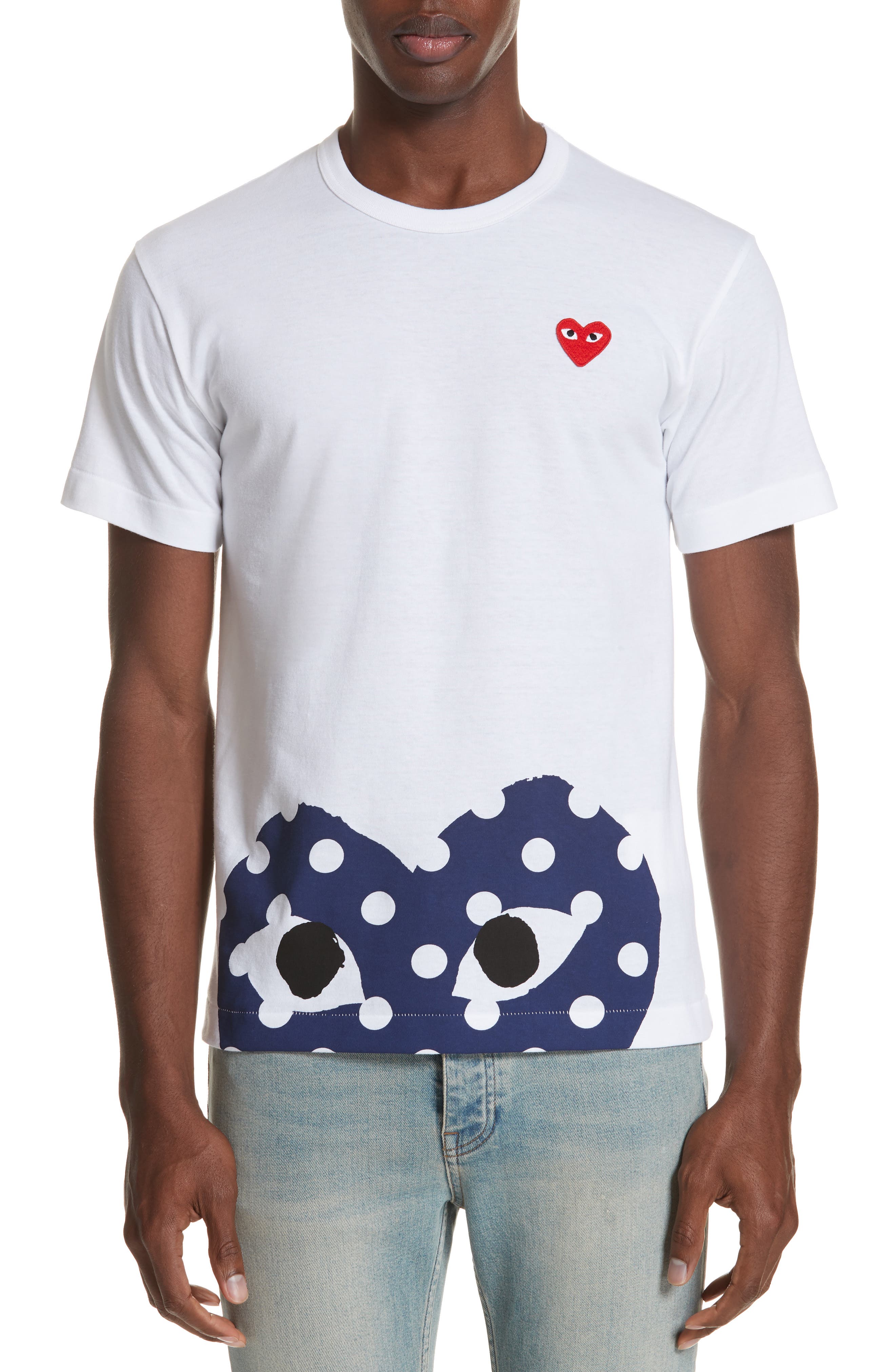 comme des garcon polka dot shirt