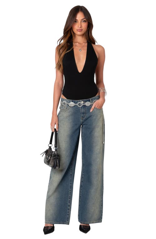 EDIKTED EDIKTED PLUNGE NECK HALTER BODYSUIT 