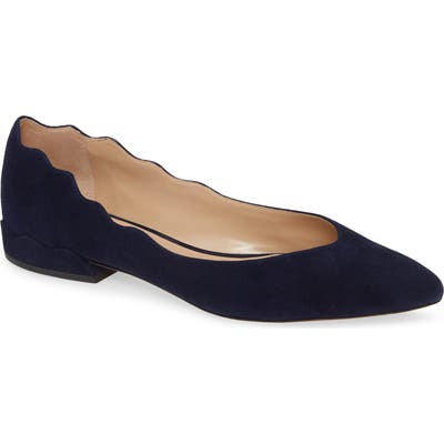 Chloe Laurena Scalloped Flat, Blue