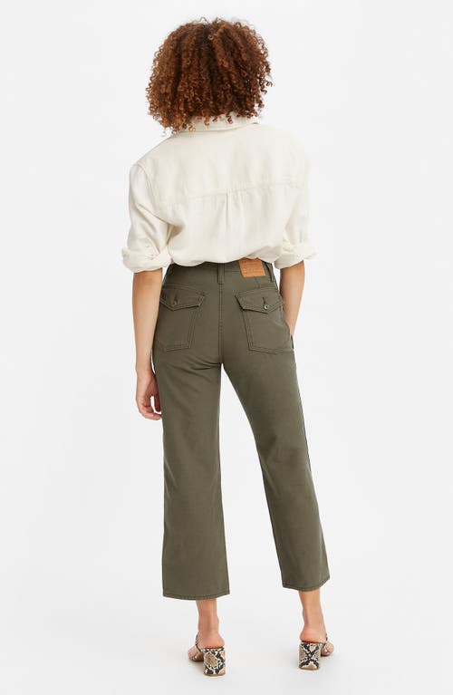 Shop Levi's® Ribcage High Waist Straight Leg Utility Jeans In Soft Utility Olive Night