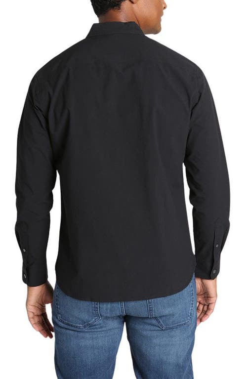 Jachs Paper Touch Classic Fit Button-up Shirt In Black