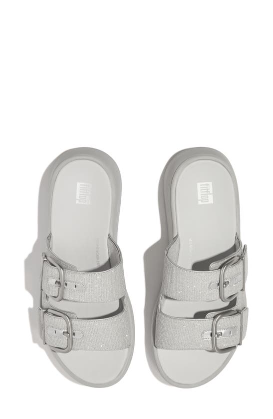 Shop Fitflop F-mode Shimmer Buckle Sandal In Silver
