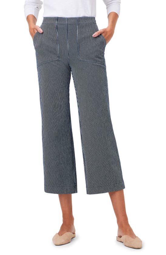 Shop Nic + Zoe All Day Stripe Wide Leg Jeans In Indigo Multi