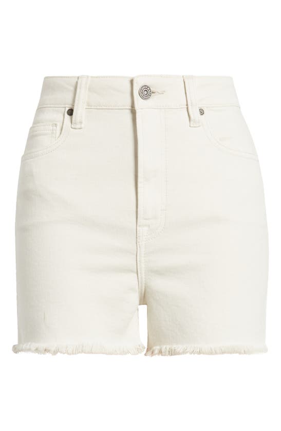 Shop Hidden Jeans Fray Hem Cutoff Denim Mom Shorts In Sea Salt