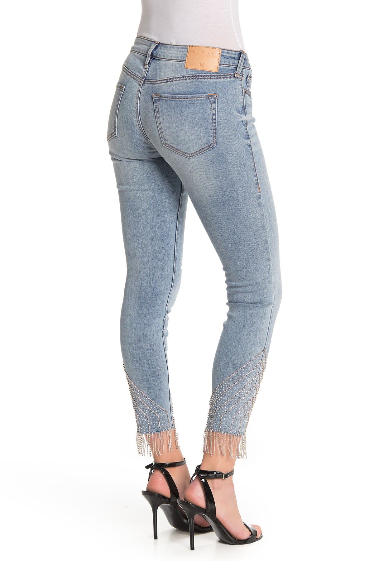 crystal fringe jeans