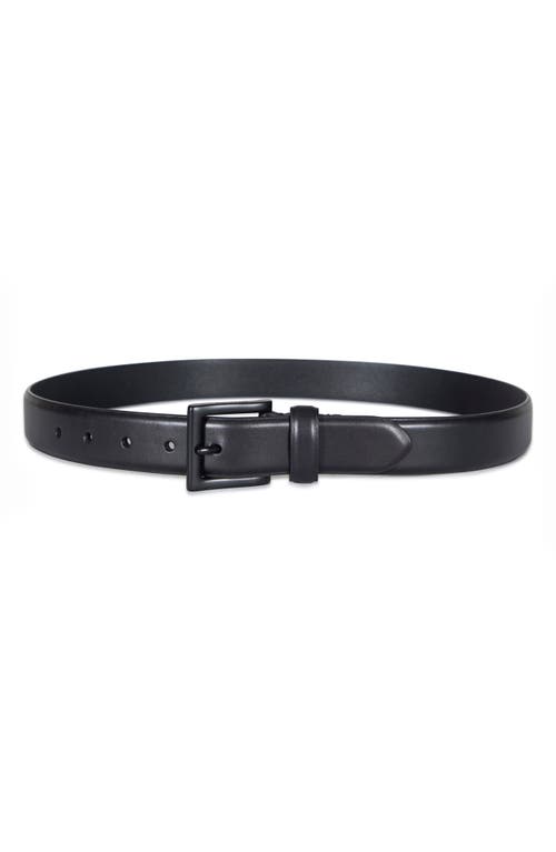 Shop Allsaints Feather Edge Leather Belt In Black/matte Black