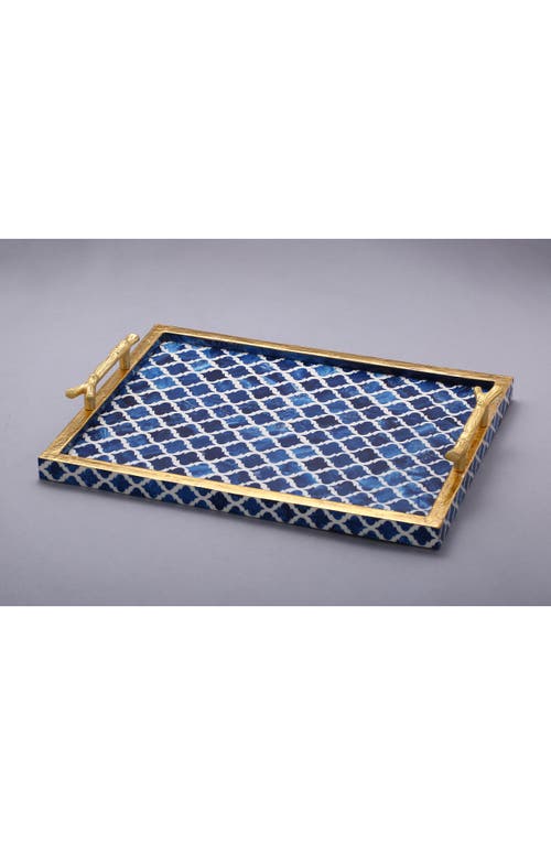 Tiramisu Handmade Decorative Resin Accent Tray In Blue