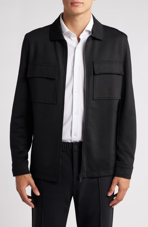 Hugo Boss Boss Sigmon Zip-up Shirt Jacket In Black