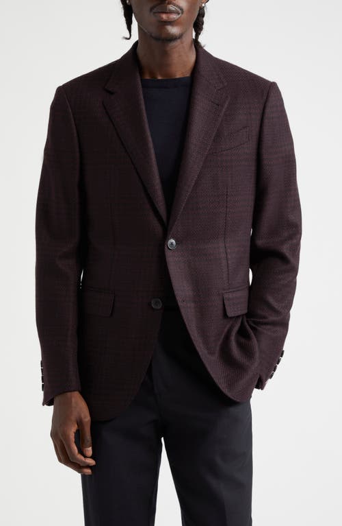 Zegna Oasi Plaid Cashmere Blazer In Plum