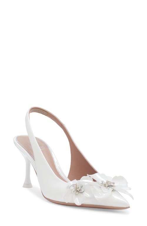 Valentino Garavani Archive Wildflower Pointed Toe Slingback Pump in Bianco at Nordstrom, Size 6.5Us