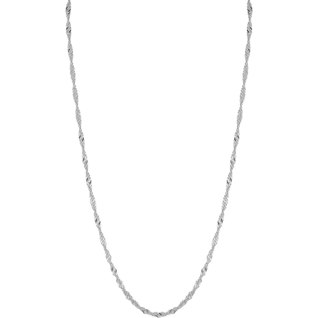 Glaze Jewelry Sterling Silver Singapore Necklace In Silver