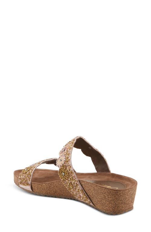 Azura By Spring Step Bahama Embellished Slide Sandal In Gold Multi