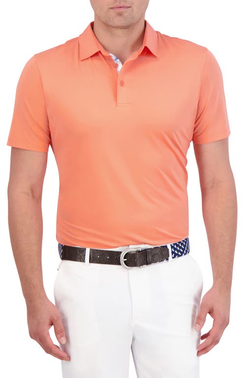 Robert Graham Axelsen Solid Performance Golf Polo Coral at Nordstrom,