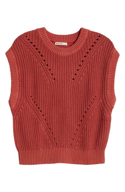Marine Layer Devon Cotton Sweater Vest In Henna