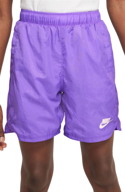 Nike Kids' Sportswear Print Shorts In Action Grape/white