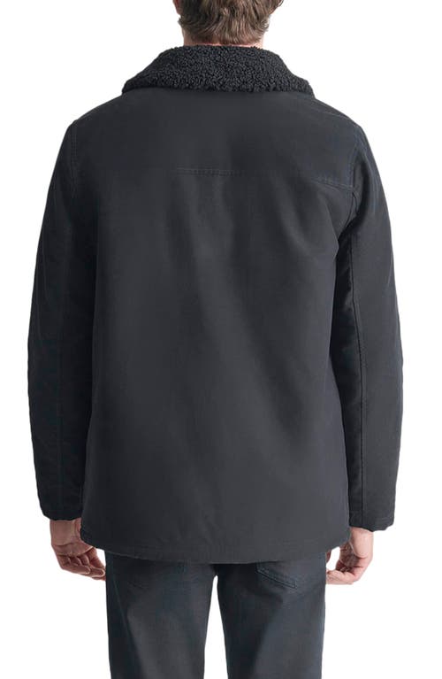 Dkny Faux Shearling Lined Chore Jacket In Black