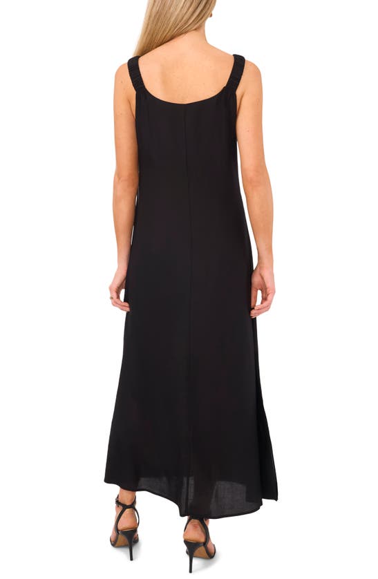 Shop Halogen Scrunched Strap Sleeveless Maxi Dress In Rich Black