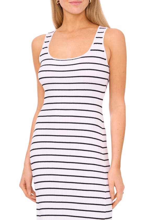 Shop Halogen (r) Stripe Knit Tank Dress In Bright White