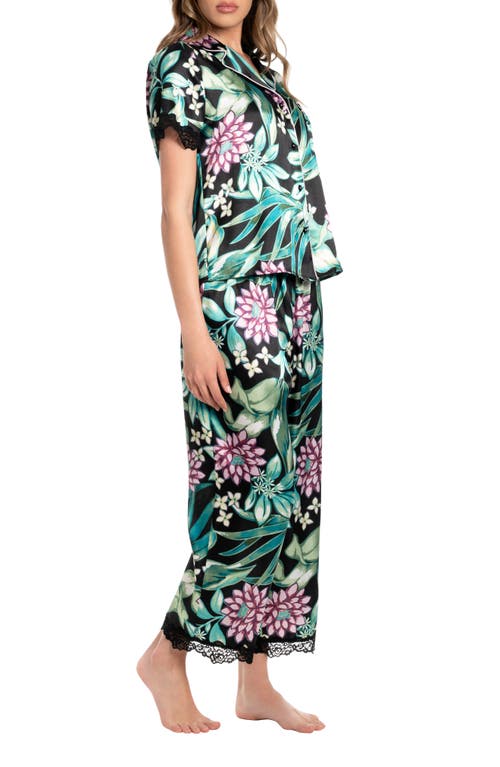 In Bloom By Jonquil Adeline Lace Trim Crop Pajamas In Black