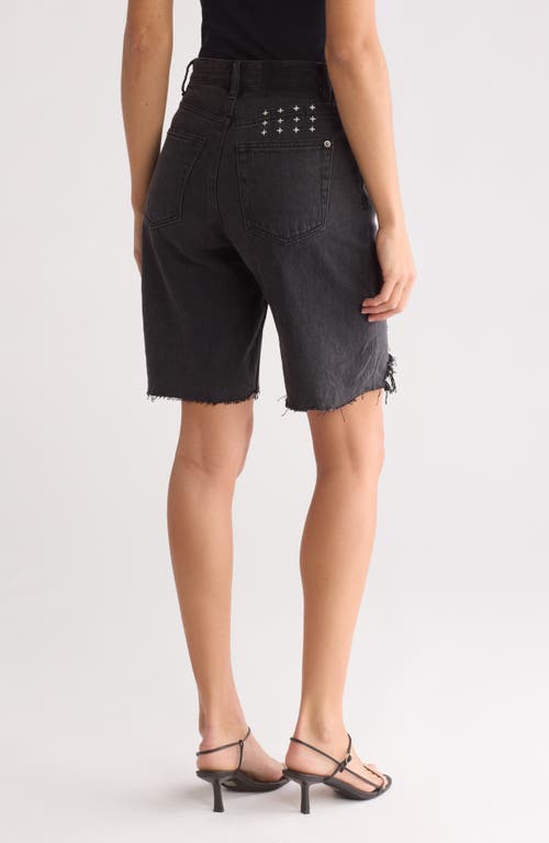 Shop Ksubi Brooklyn Ripped Denim Shorts In Black