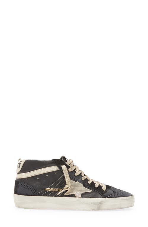 Shop Golden Goose Mid Star Glitter Sneaker In Black/platinum/ivory