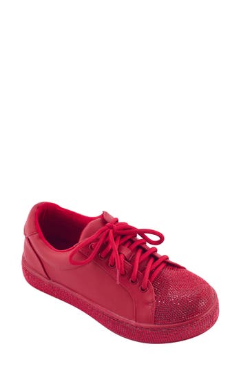 Lady Couture Legend Rhinestone Sneaker In Red
