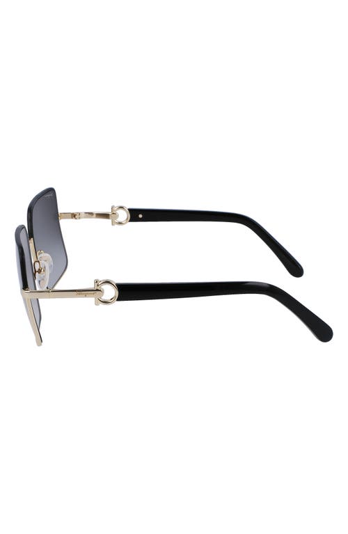 Shop Ferragamo 60mm Gradient Rectangular Sunglasses In Gold/black