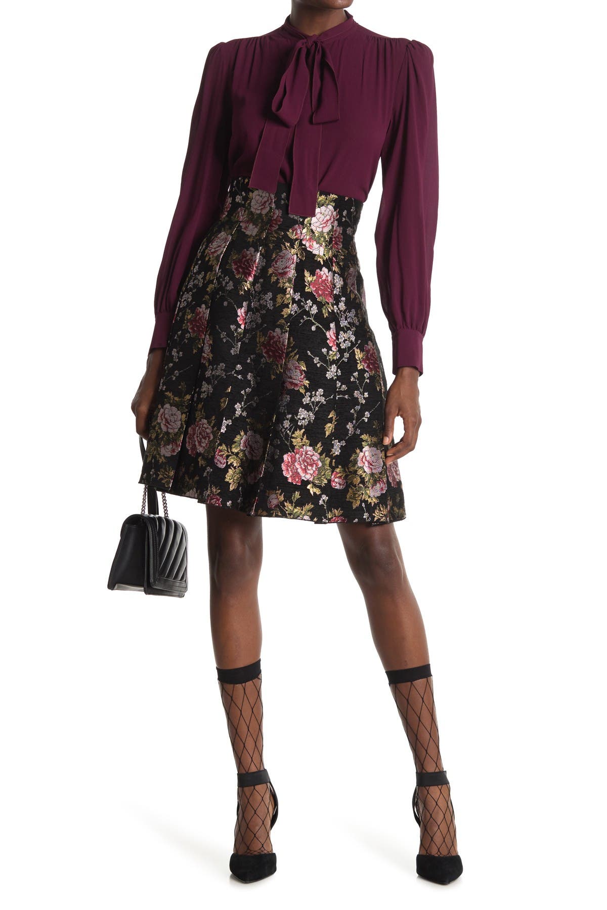 floral skirt jacquard