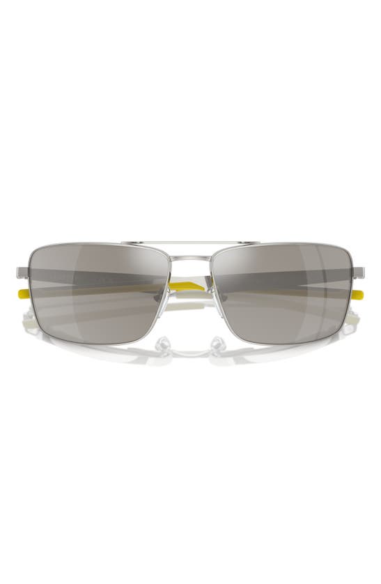 Shop Scuderia Ferrari X  60mm Rectangular Sunglasses In Grey Mirror