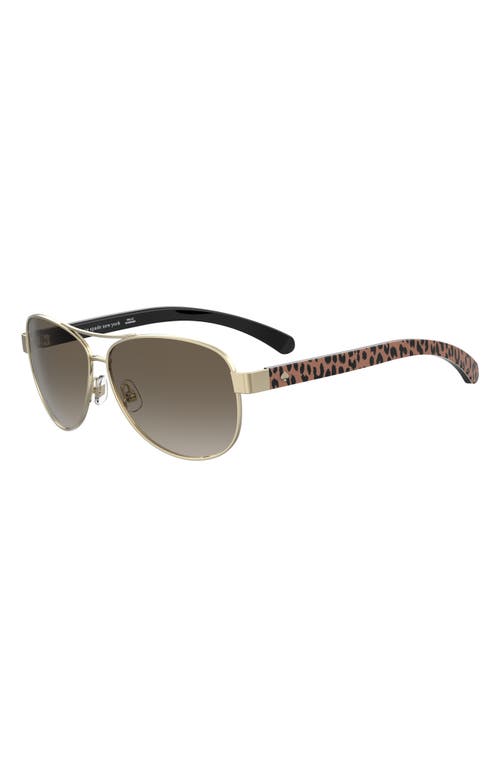 Kate Spade New York 'dalia2' 58mm aviator sunglasses in Gold Pattern Beige/Brown at Nordstrom