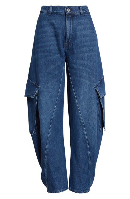 Shop Jw Anderson Twisted Cargo Jeans In Blue