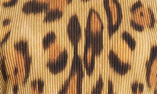 Shop Oscar De La Renta Jaguar Print Rib Sweater In Beige Multi