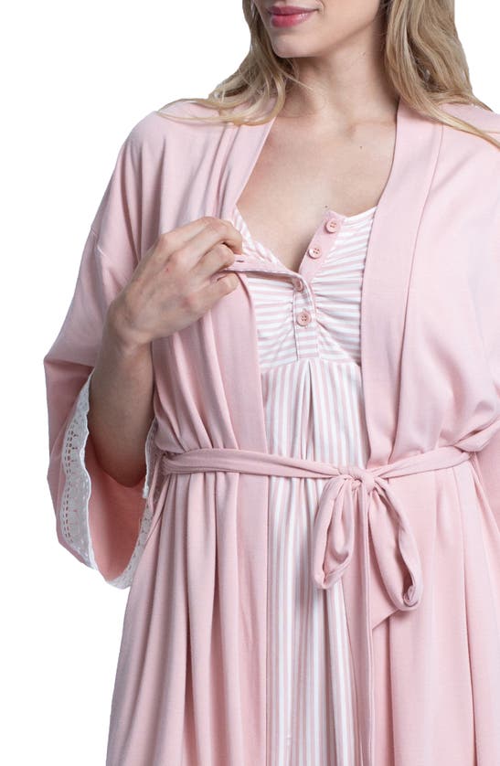 Angel Maternity Hospital Pack Nursing Nightgown, Robe & Baby Wrap In Pink ModeSens