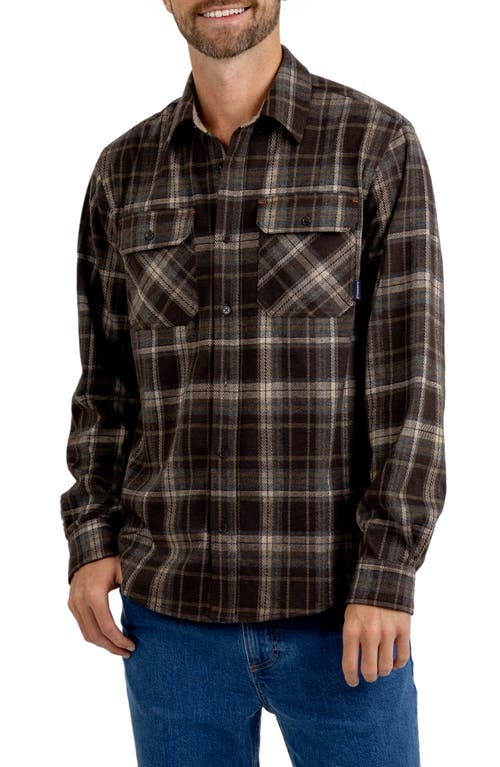 Shop Rainforest Fahnestock Brushed Flannel Button-up Shirt In Dark Brown