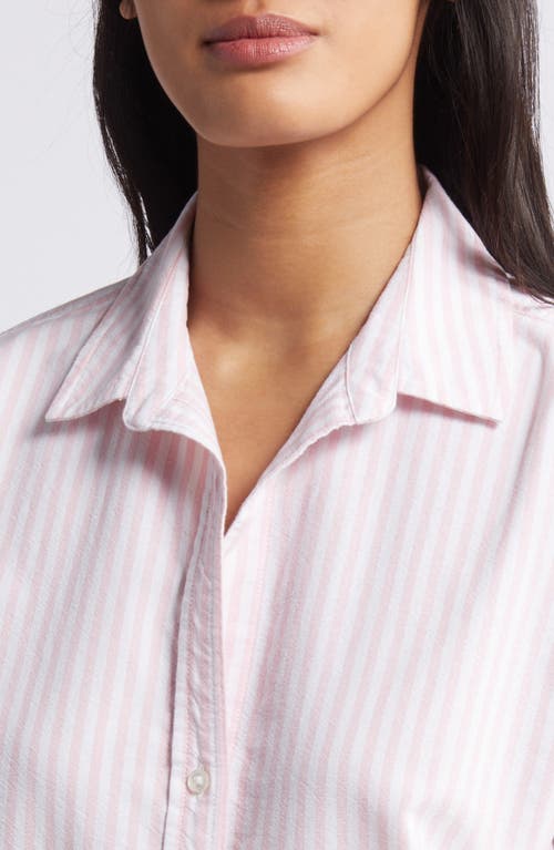 Shop Beachlunchlounge Stripe Oversize Shirt In Rose Shadow